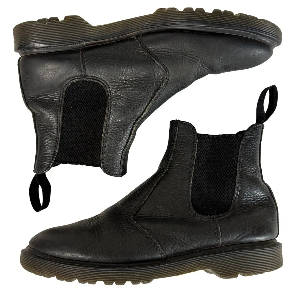 Dr Martens 2976 Chelsea Boots Black Leather Pull On Womens 8 Mens 7 EU 39 - Picture 10 of 11